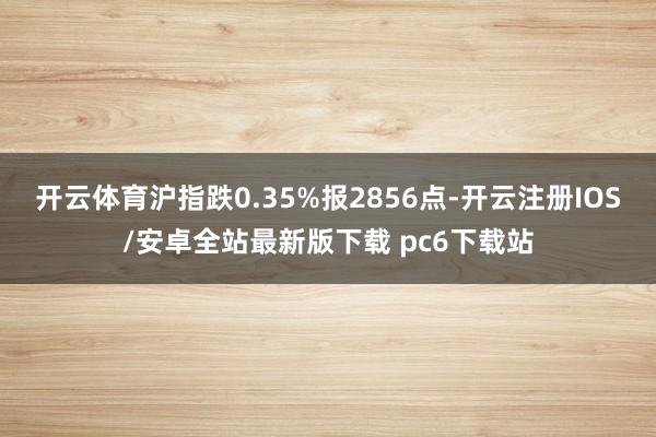 开云体育沪指跌0.35%报2856点-开云注册IOS/安卓全站最新版下载 pc6下载站