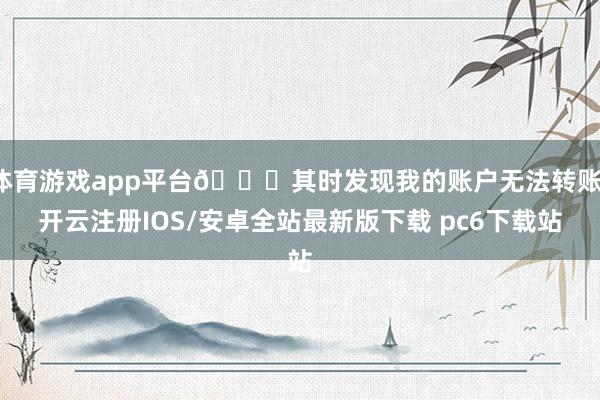 体育游戏app平台📈其时发现我的账户无法转账-开云注册IOS/安卓全站最新版下载 pc6下载站