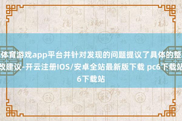 体育游戏app平台并针对发现的问题提议了具体的整改建议-开云注册IOS/安卓全站最新版下载 pc6下载站