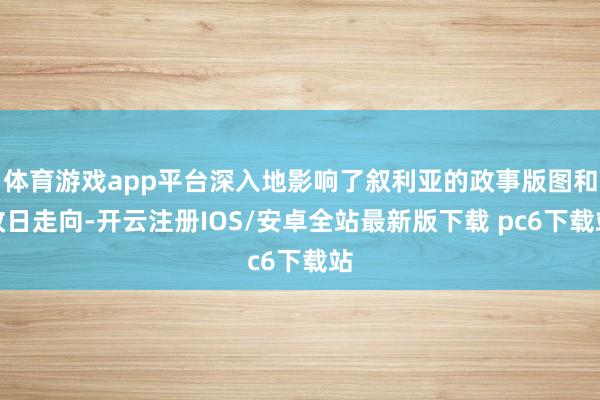 体育游戏app平台深入地影响了叙利亚的政事版图和改日走向-开云注册IOS/安卓全站最新版下载 pc6下载站