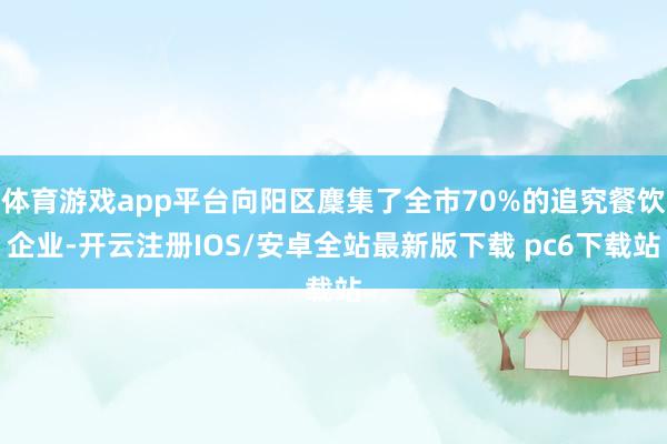 体育游戏app平台向阳区麇集了全市70%的追究餐饮企业-开云注册IOS/安卓全站最新版下载 pc6下载站