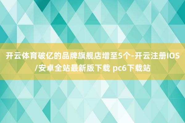 开云体育破亿的品牌旗舰店增至5个-开云注册IOS/安卓全站最新版下载 pc6下载站