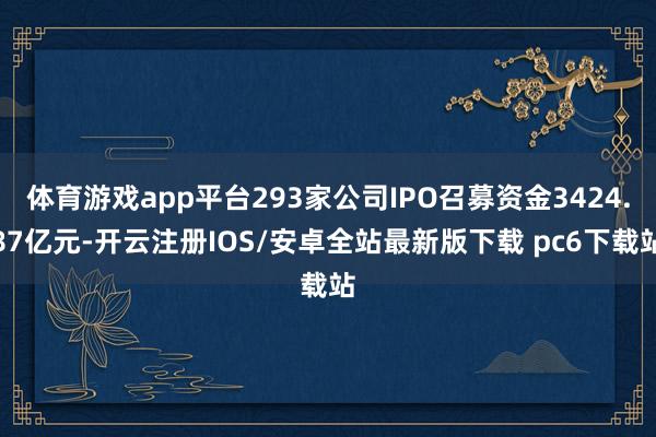 体育游戏app平台293家公司IPO召募资金3424.87亿元-开云注册IOS/安卓全站最新版下载 pc6下载站